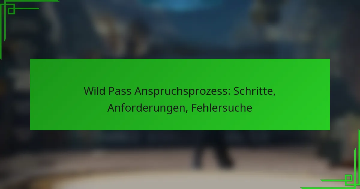 Wild Pass Anspruchsprozess: Schritte, Anforderungen, Fehlersuche
