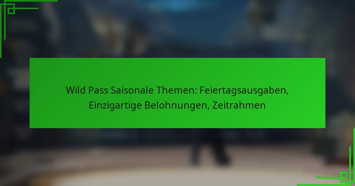 Wild Pass Saisonale Themen: Feiertagsausgaben, Einzigartige Belohnungen, Zeitrahmen