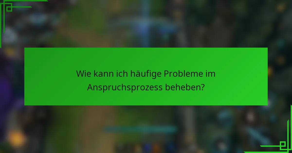 Wie kann ich häufige Probleme im Anspruchsprozess beheben?